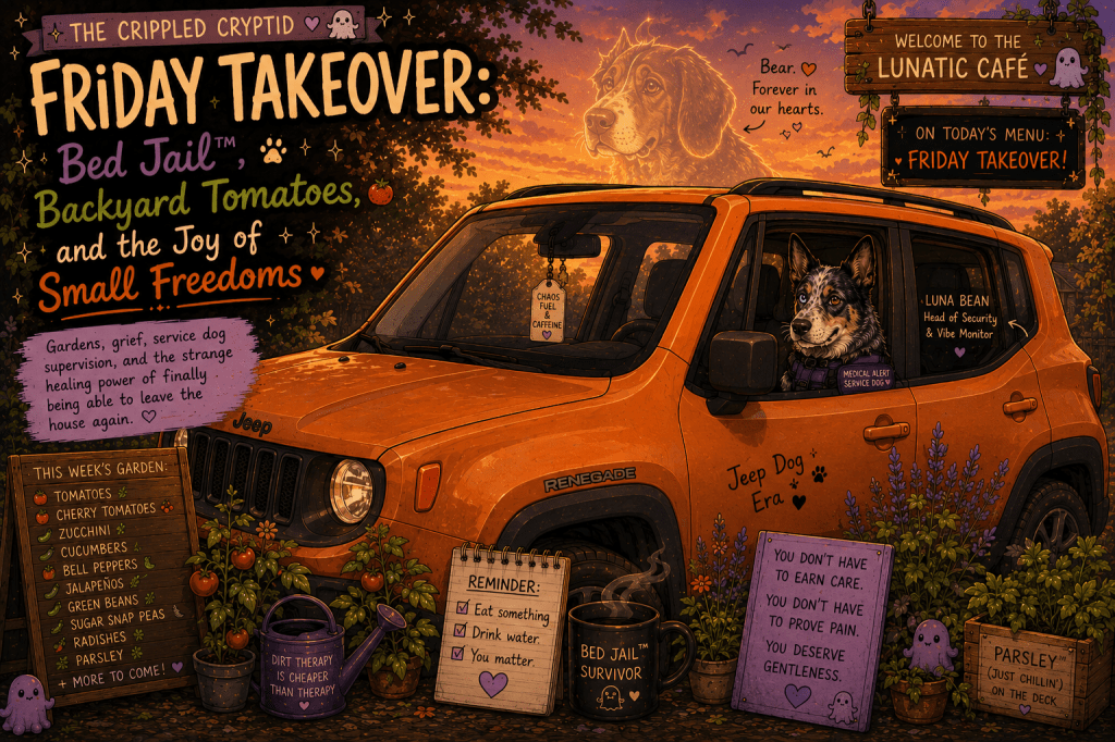 Friday Takeover: Bed Jail™, Backyard Tomatoes, and the Joy of Small&nbsp;Freedoms